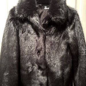 Brand new Kooples black fur coat